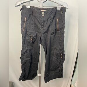 VTG Polo Ralph‎ Lauren Black Cargo capri Pants size 8